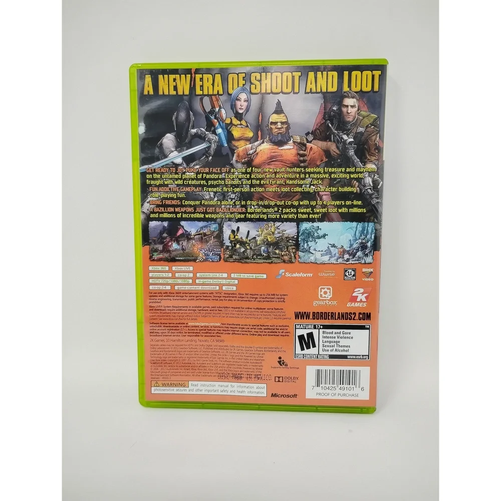 Borderlands 2 Xbox 360 FPS RPG Action Game CIB 2K Gearbox Software Pandora Loot